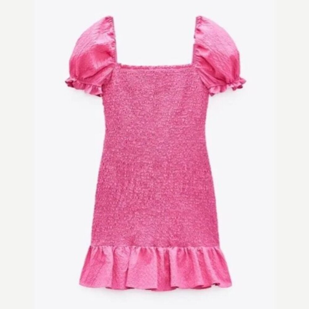 **NOT FOR SALE** Zara Pink Smocked Mini Dress - Picture 4 of 9